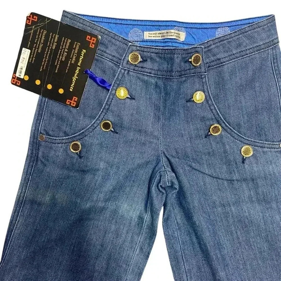 FORTUNE DENIM Women’s JEANS Size 24 BELL BOTTOM/WIDE LEG Boho Japane Denim - Picture 3 of 14